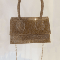 Gold Diamonds Top-Handle Bags For Women Luxury Glitter Pu Leather Cross Body Handbag Shopping Shoulder Bags Mssza