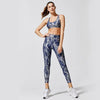 Plated Printing Snake Pattern Hip Lifting High Waist Slimming Bra Yoga Pants Set Mssza