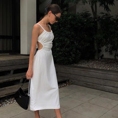 Open Back Spaghetti Strap Long Dress Mssaz Desses
