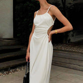 Open Back Spaghetti Strap Long Dress Mssaz Desses