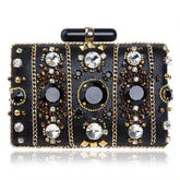 Embroidery Beaded One Side Diamonds Purse Mssza