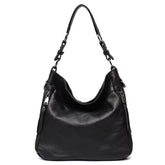 Cowhide Multi Pockets Casual Large Soft Slouchy Leather Hobo Handbag Mssza