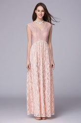 Lace Patchwork Elegant Party Prom Floor Length Runway Dresses Mssaz Desses