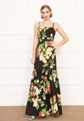 Spaghetti Straps Printed Long Party Prom Maxi Dresses Mssaz Desses
