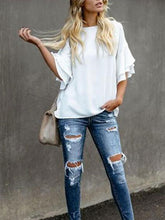 Half Sleeves Tees Polyester Jewel Neck T shirt Mssza