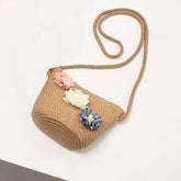 Handmade Floral Rattan Mini Shoulder Bag Mssza