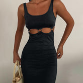 Hollow Sleeveless Maxi Dress Mssaz Desses