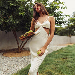White Satin Maxi Dresses Mssaz Desses