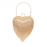 Heart Tassel Clutch Bag For Women luxury Rainstone Evening Party Wedding Handbag Purse Metal Tote bridal Clutch Mssza