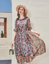 Lace Up Waist Casual Mid Calf Dresses Mssaz Desses