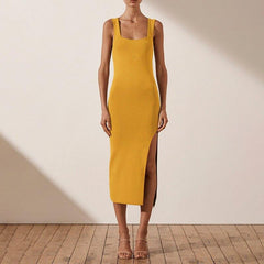 Sleeveless Backless High Split Long Party Dress Mssaz Desses