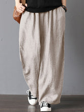 High Elastic Waist Loose Solid Wide Leg Pants Mssza