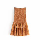 High Elastic Waist Rayon A-Line Boho Short Skirt Mssza