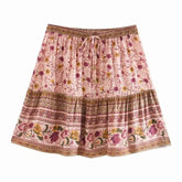 High Elastic Waist rayon A-Line Boho Mini Skirts Mssza