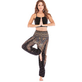 High Waist Loose Print Lantern Yoga Pants Mssza