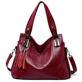 High-quality PU leather tassel High capacity Handbags Mssza