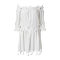 Holiday Sundress Off Shoulder V Neck Short Sleeve Beach Boho Dress Mssaz Desses
