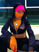 Hooded Letters Print Drawstring Pants Long Sleeves Outfit Mssza