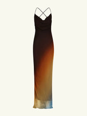 Backless Twill Maxi Dress Mssaz Desses