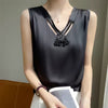 Casual Lace Camisole Wear Loose Satin Sleeveless Tops Mssza