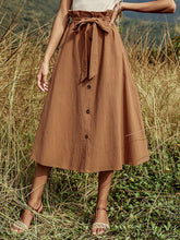 Lace Up Cotton Mid calf Length Bottoms Skirt Mssza