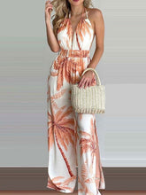 Lace Up Lycra Spandex Backless Floral Print Trousers Mssza