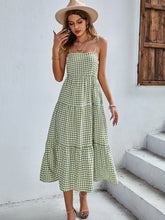 Boho Plaid Backless Casual Ruffles Party Beach Sundress Mssaz Desses