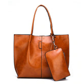 Large Capacity Luxury Oil Wax Leather Handbags Mssza
