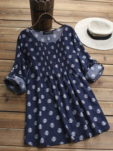 Long Adjustable Sleeve Vintage Blouse Mssza
