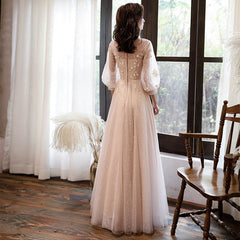 Long Sleeves Elegant O-neck Prom Dresses Mssaz Desses