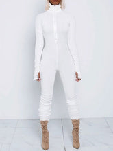 Long Sleeves Zipper Skinny Jumpsuit Mssza