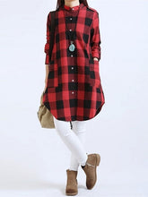 Loose Pocket Button Long Blouses Mssza