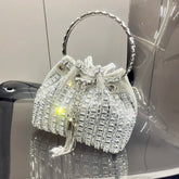 Luxury Crystal Rhinestone Designer Bucket Clutch Purse Evening Banquet Purses And Shoulder Handbags Mssza