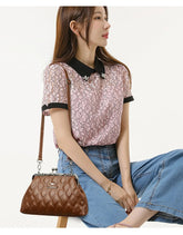 Luxury Quilted Kiss-Lock Crossbody Vintage Style Clutch Shoulder Handbags Mssza