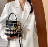 Luxury Zipper Leather Bucket Trend Small Handbags With Dolls Mssza