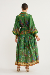 Marcella Balloon Sleeve Animal Maxi Dress Mssaz Desses