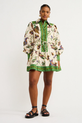 Mauricette Balloon Sleeve Animal Mini Dress Mssaz Desses
