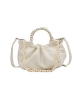 Modern Solid Pleated Thick Chain Handbags Mssza
