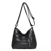 Multi Pocket Designer Casual Soft Leather Shoulder Bag Mssza