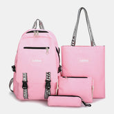 Multifunction USB Charging Backpack 4PCS School Bag Mssza