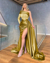 One-shoulder Sequin splicing Cocktail Dresses Mssaz Desses