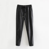 PU Leather Long Length High Waist Pants Mssza