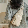 PU Leather Pack Crossbody Chest Main Shoulder Messenger Sling Bag Mssza
