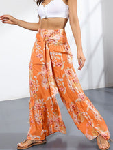 Pants Lace Up Polyester Floral Print Trousers Mssza