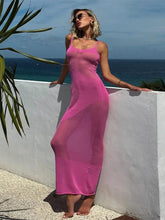 Knitted See Through Straps Slim Fashionable Backless Stylish Maxi Dress Mssaz Desses