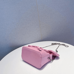 Pink Macaron Crossbody Handbags Bowknot Chain Pillow Bag Cute Box Shape Shopping Shoulder Bags Mssza