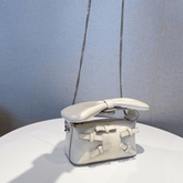 Pink Macaron Crossbody Handbags Bowknot Chain Pillow Bag Cute Box Shape Shopping Shoulder Bags Mssza