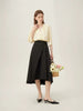 Pleated Natural Waistline Irregular A-line Medium Stretch Midi Length Skirt Mssza