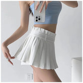 Pleated Preppy Style Chic Design Casual Dance Mini Skirts Mssza