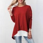 Plus Size O Neck Loose Street Wear Long Sleeve Blouse Mssza
